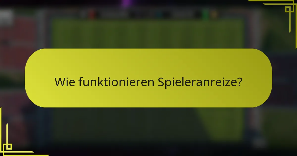 Wie funktionieren Spieleranreize?