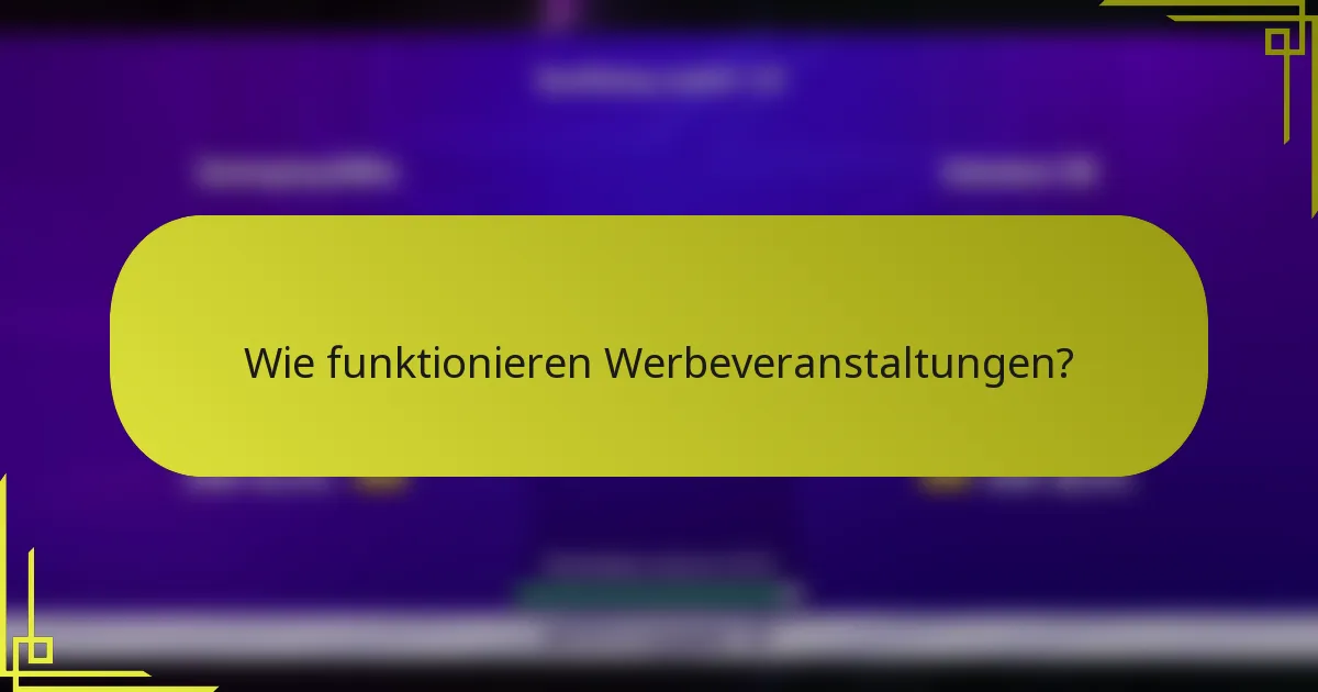 Wie funktionieren Werbeveranstaltungen?